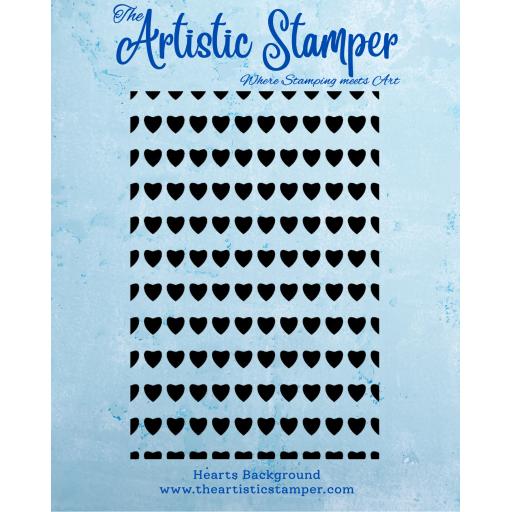 Hearts Background size A6 (cut out and mounted on cling cushioning)