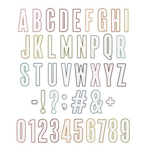 Sizzix Thinlits Die Set 43PK - Alphanumeric Bulletin by Tim Holtz PRE ORDER