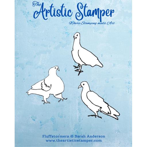Fluffstormers © Sarah Anderson (size A6 cut out & mounted on cling cushioning)