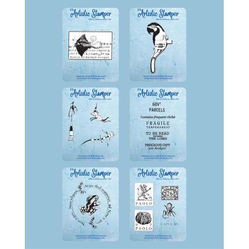 SPECIAL OFFER Full Collection (September 2026) inc.6 stamps © Nick Bantock (cut out & mounted on cling cushioning)